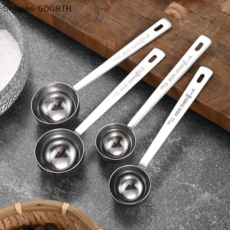 Colher Medidora De Café De Aço Inoxidável 15/30ml , Leite , Grãos , Cabo Longo , Colheres Ferramentas De Cozimento { th 