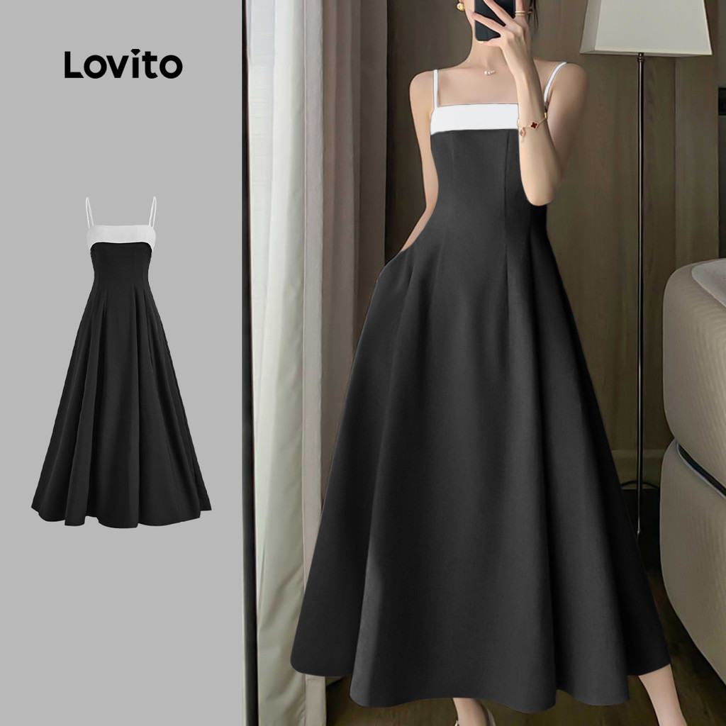 Lovito Vestido Elegante Colorblock Vestido De Verão/Primavera Para Mulheres LBL22216 - Women Clothes