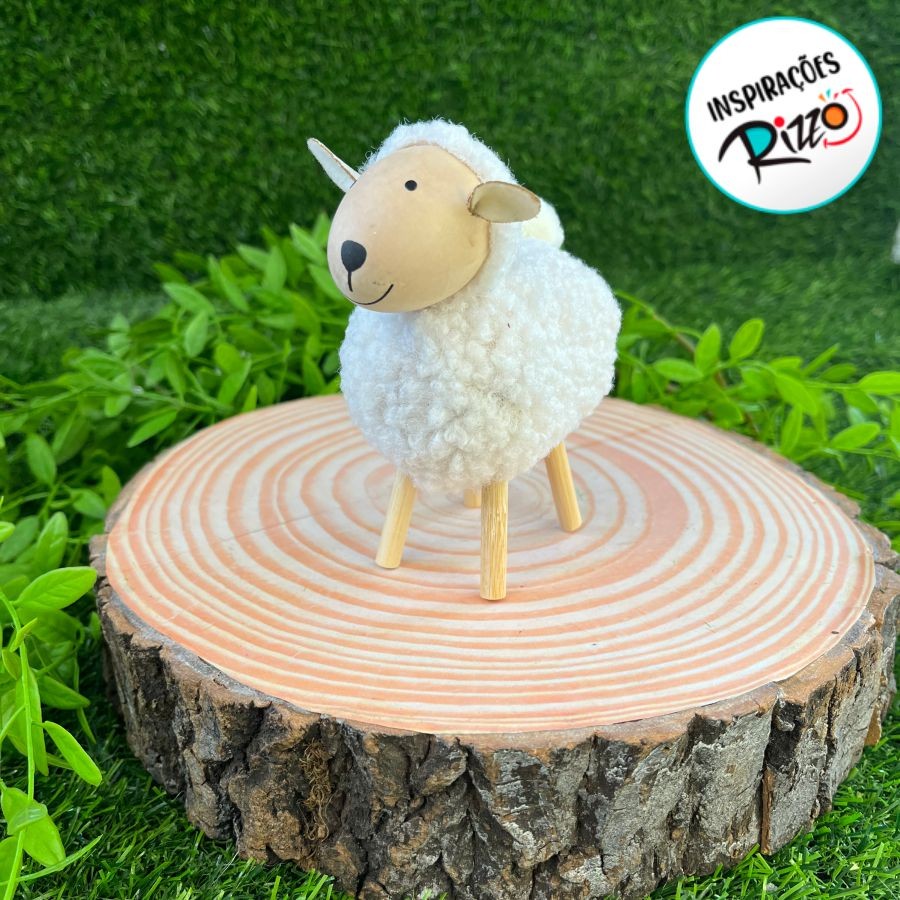 Enfeite Decorativo - Ovelha Branca - 12cm - 1 unidade - Cromus - Rizzo em Oferta na Shopee