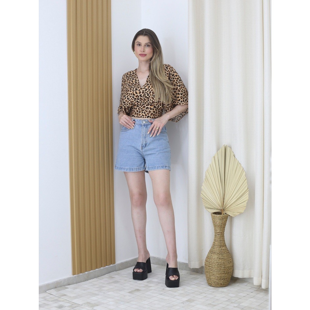 Cropped Estampado Floral Tecido Viscose - Maxma 1149 em Oferta na Shopee