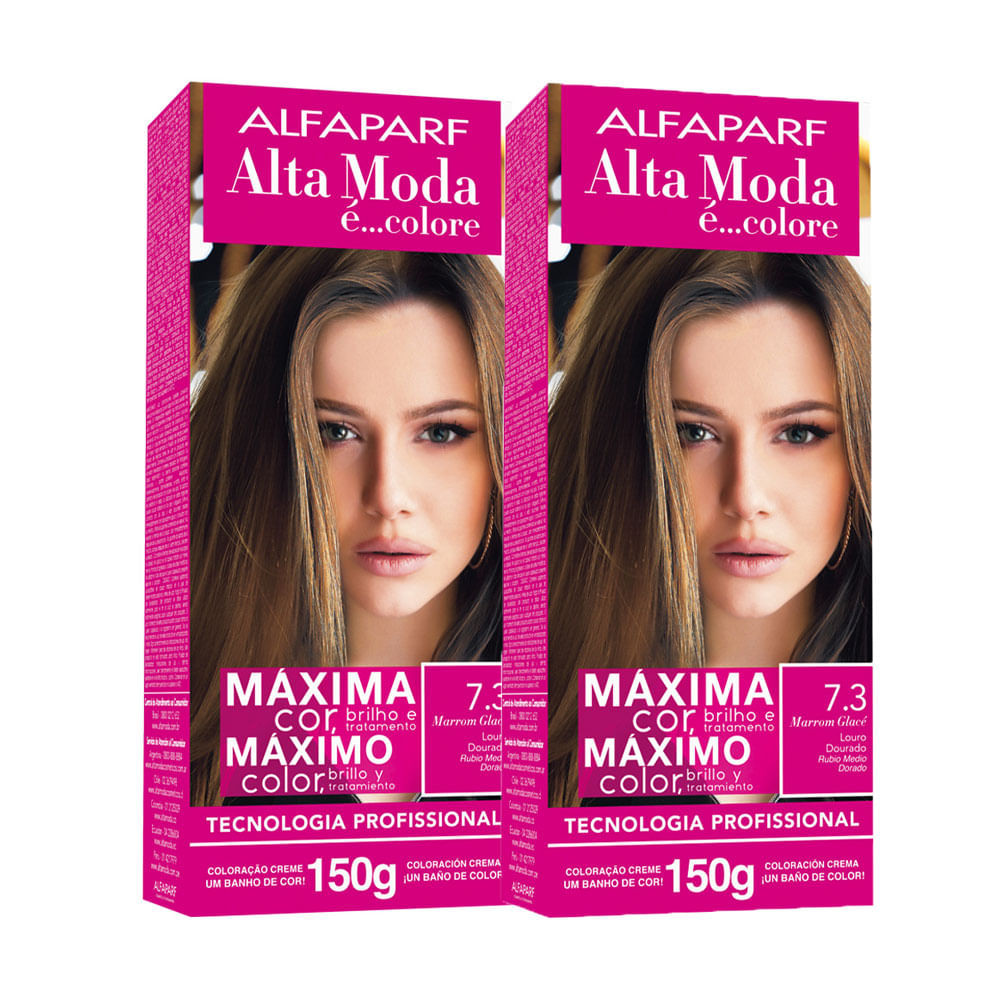 Kit 2X Tintura Creme Altamoda Alfaparf Marron Glacé 7.3 em Oferta na Shopee