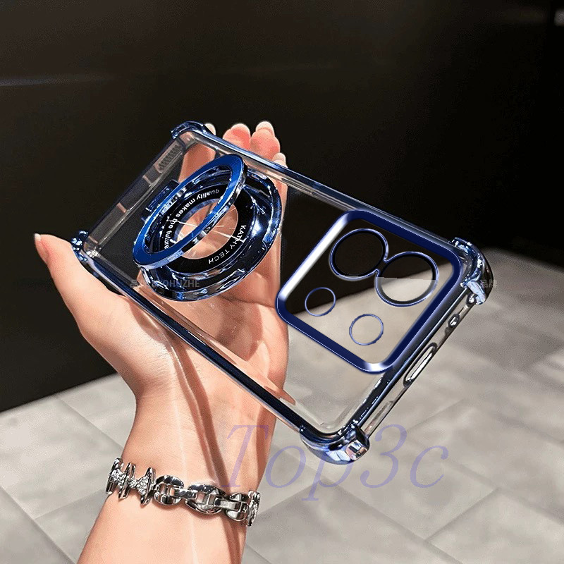 Capinha Redmi Note 13 4G Suporte Estilo airbag anti-Queda De Telefone Transparen