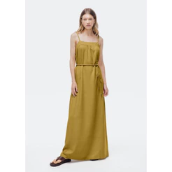 Vestido Longo Evasê Creponado