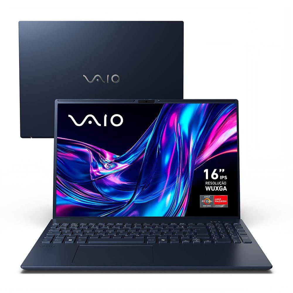Notebook VAIO FE16 AMD® Ryzen 7-5700U Linux 32GB RAM 512GB SSD 16" IPS WUXGA - Cinza Grafite