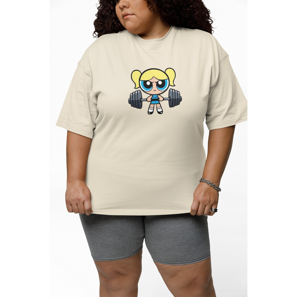 Camiseta Feminina blusa Academia streetwaer oversized camisa as meninas super poderosas 100% algodao