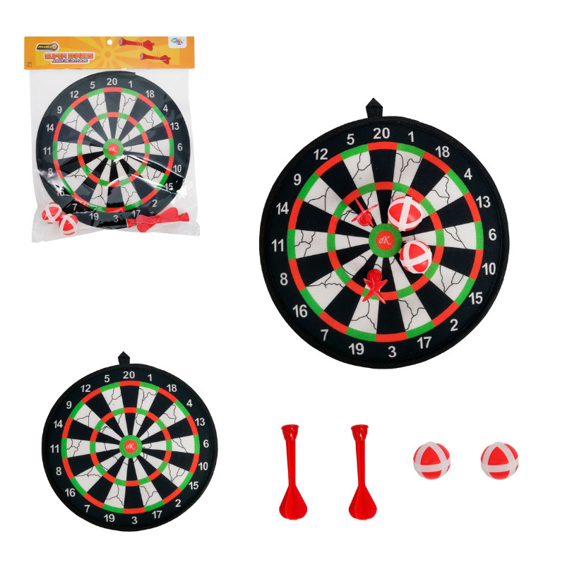 Jogo Dardos Velcro De Parede Tiro Alvo 29cm Com 4 Dardos