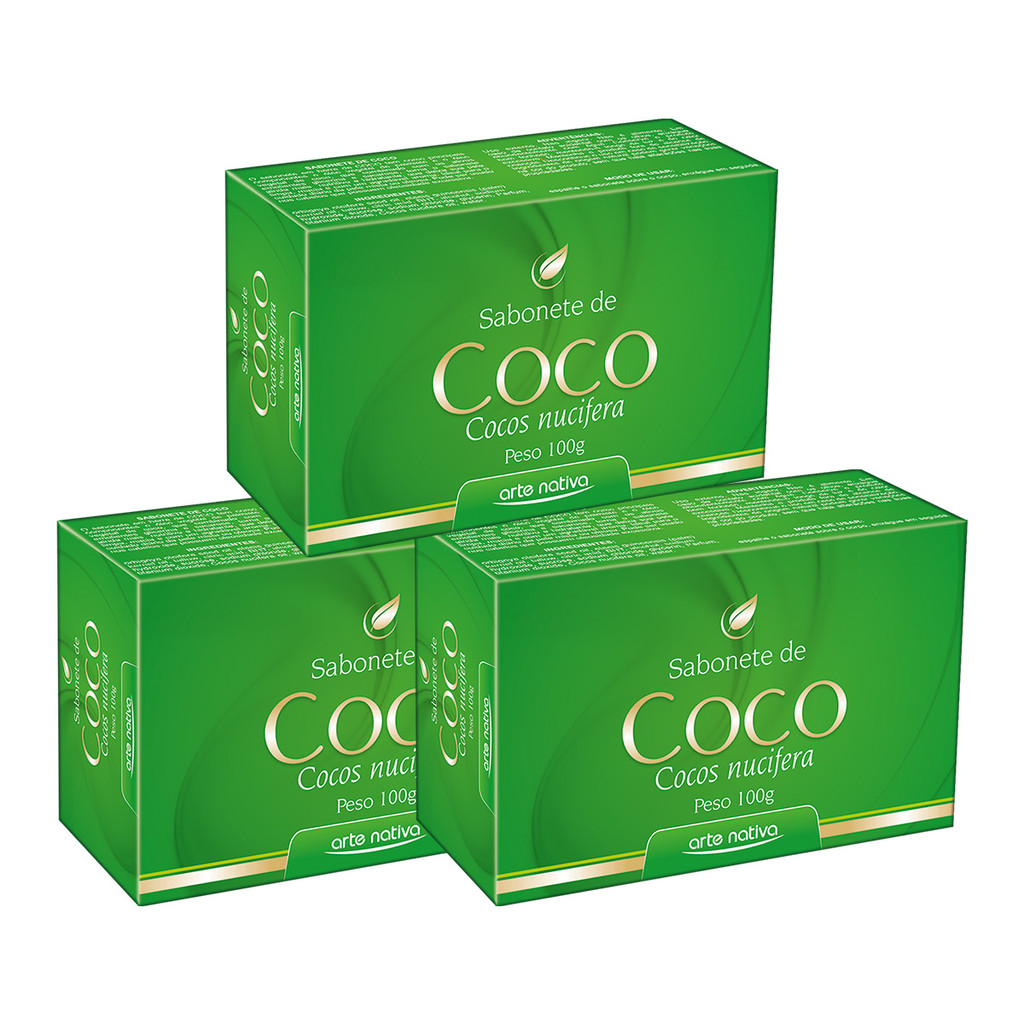Kit 3 und Sabonete De Coco Arte Nativa 100g em Oferta na Shopee