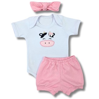 Conjunto Roupa Bebê Menina Vaquinha Vaca Roupinha Conjuntinho Temático Mêsversário Personagem Fantasia SB24607 em Oferta na Shopee