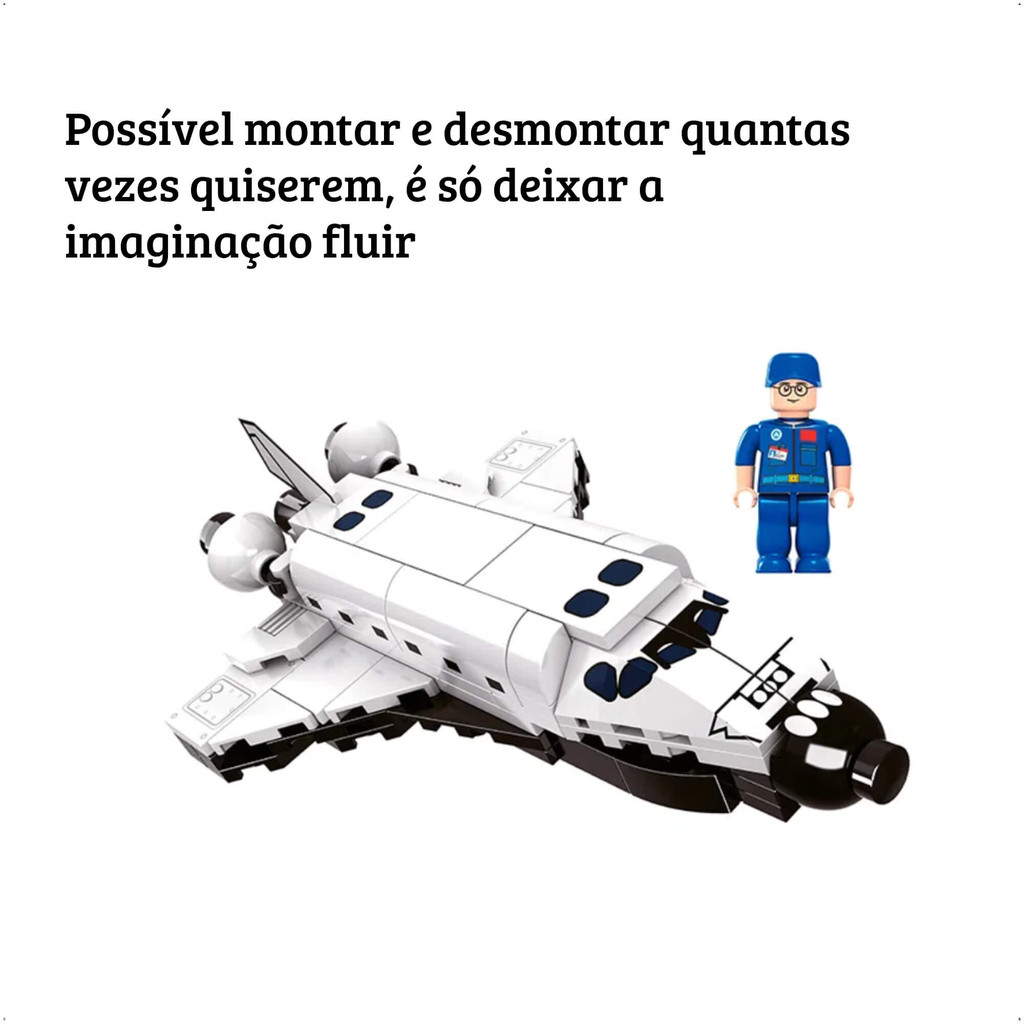 Detalhes do Brinquedo Blocos de Montar Quadrante X Nave Espacial 106 Peças Xalingo - 28509
