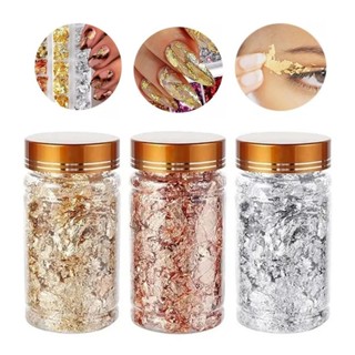 Pote Grande Folha de Ouro Prata Bronze / Resina Epóxi/ Encapsulamento Nails / Alongamento em Oferta na Shopee