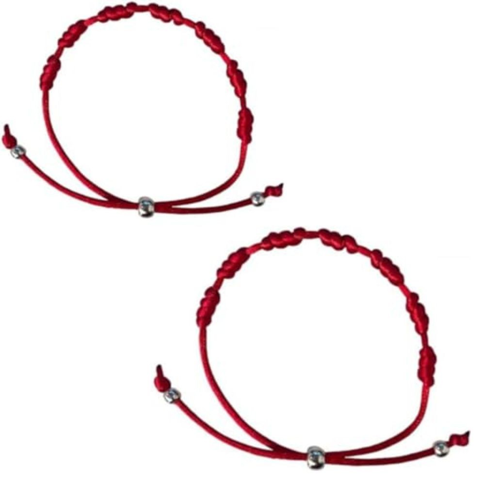 Pulseira Vermelha Kabbalah 7 Nós Proteção kit c/02 pulseiras 7 nós pulseira da sorte Pulseira vermelha no pulso