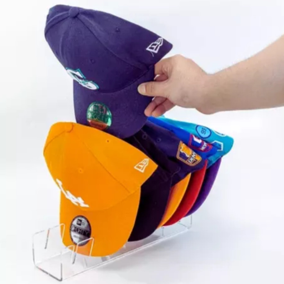 Suporte Expositor Slim Bonés Acrílico 3mm Organizador Decoração Enfeite Guarda-Roupa Armário