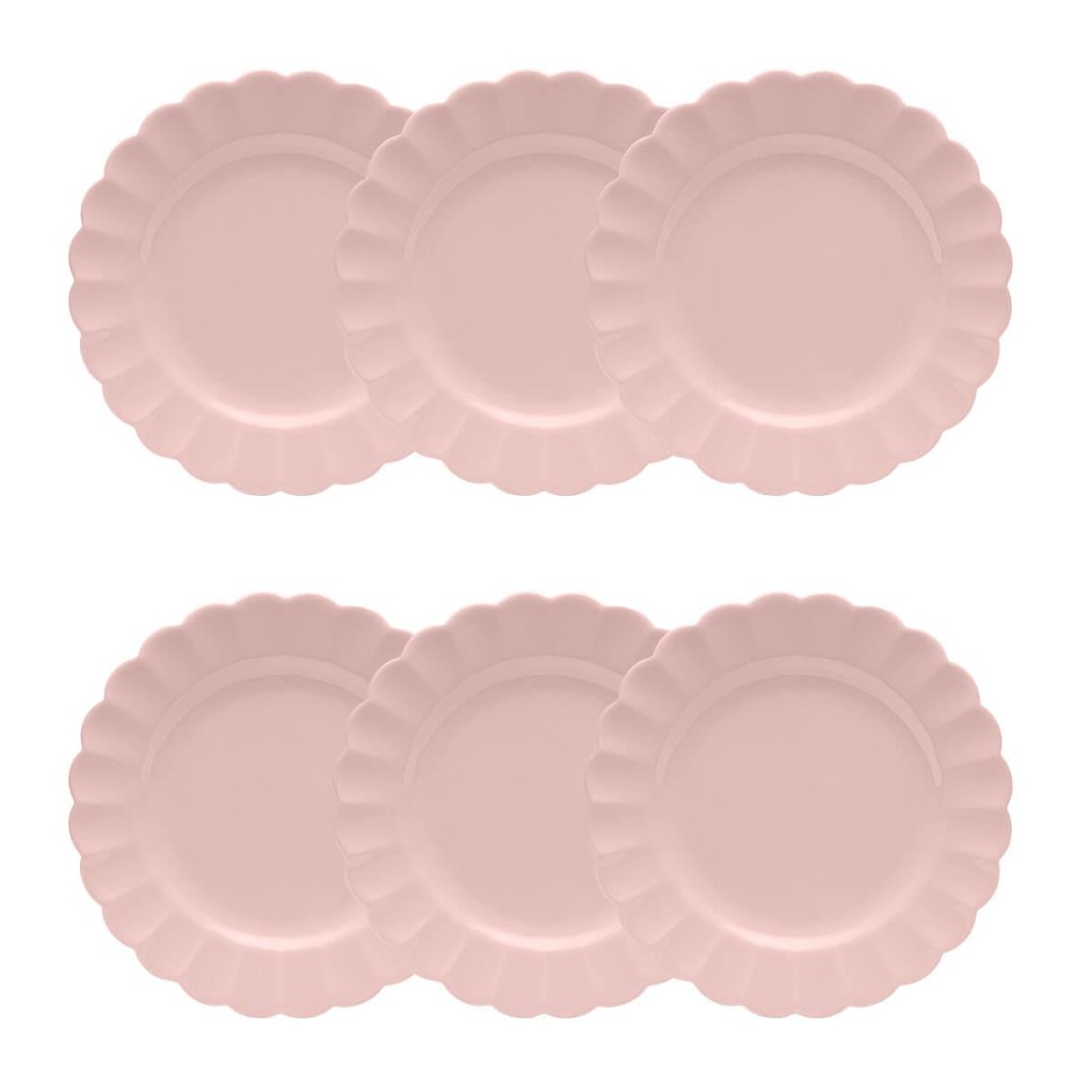 Jogo de 6 Pratos Sobremesa 22cm Oxford Flora Dália em Oferta na Shopee