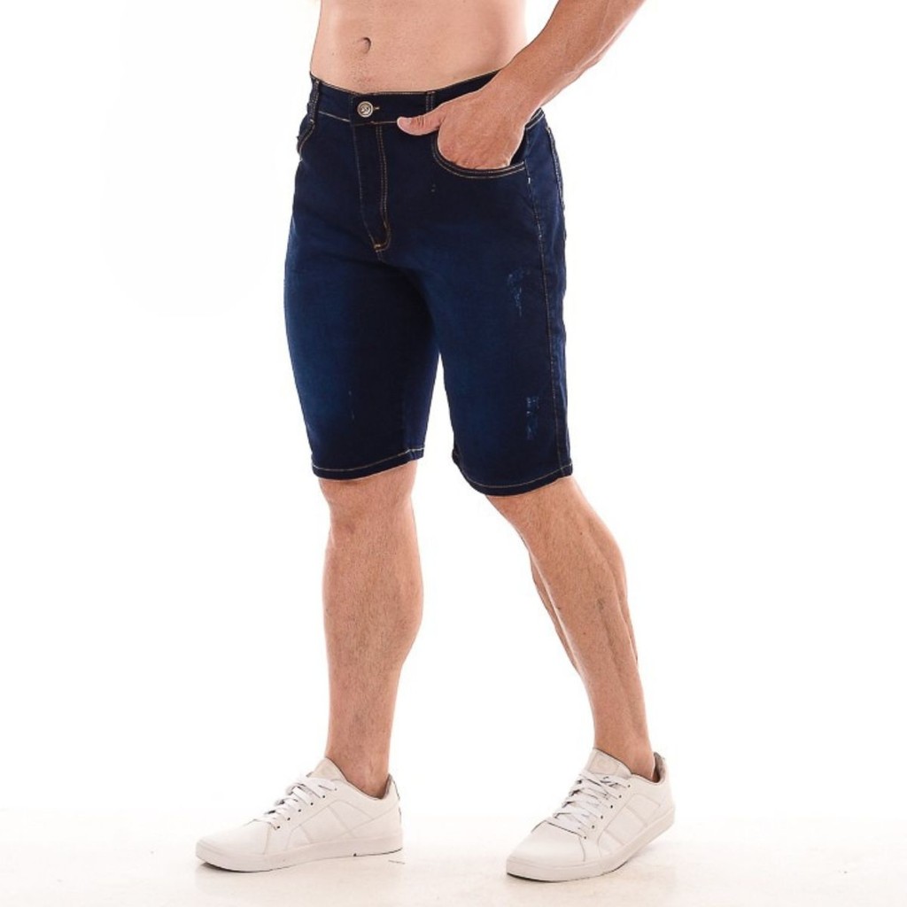 Bermuda Jeans Masculina Casual Super Lycra Estilo Versátil