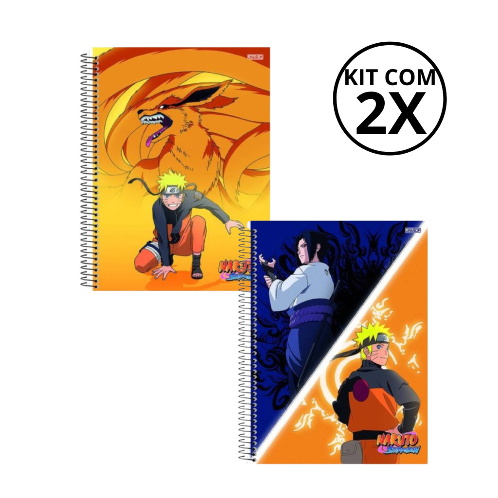 Kit Com 02 Cadernos 10 Matérias Universitário Naruto 160 Folhas - São Domingos em Oferta na Shopee