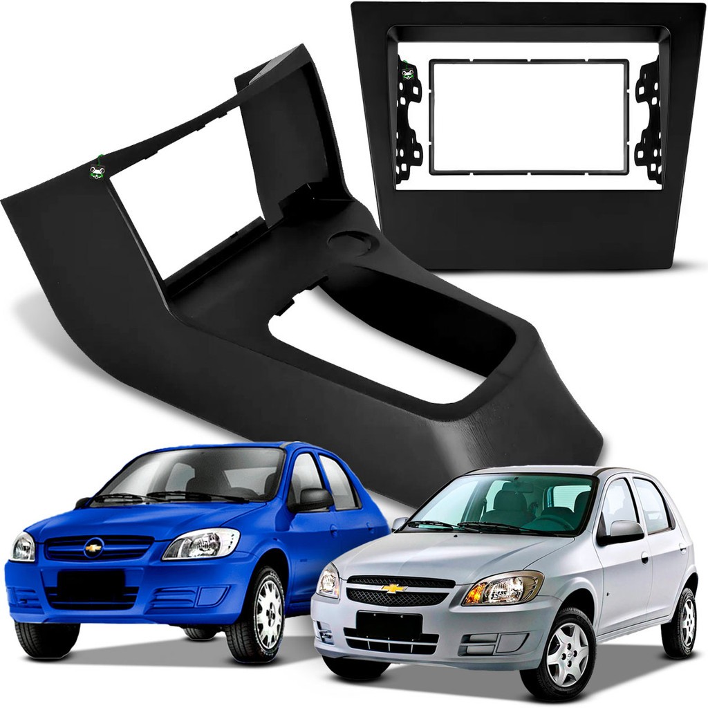 Moldura 7 Pol 2 Din Celta e Prisma 2006 2007 08 09 10 11 12 13 2014 2015 Preto Fosco