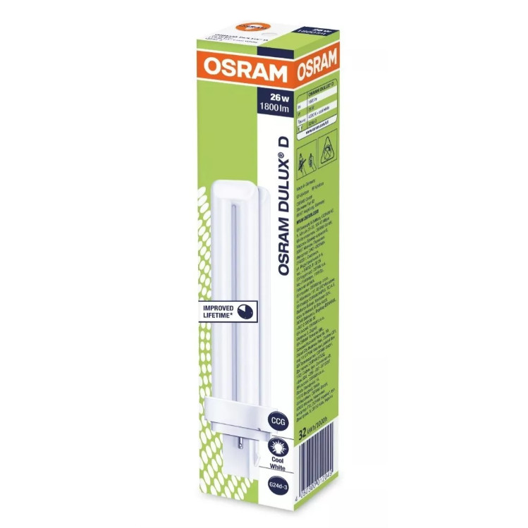 Lâmpada PL Dulux  D 26W  2 Pinos  840 BR-  OSRAM
