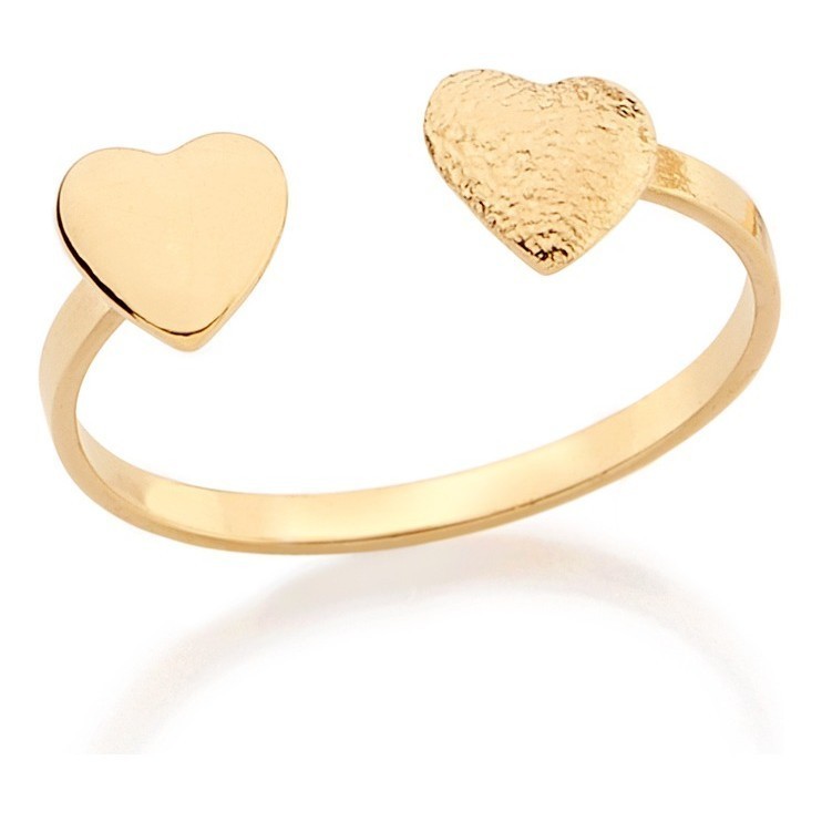 Anel Falange Com Dois Corações Rommanel 511691 em Oferta na Shopee