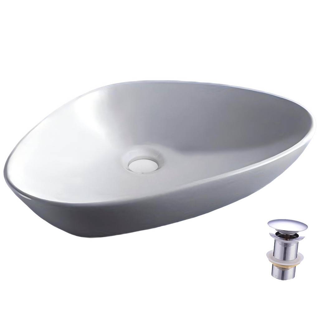 Cuba Louça Apoio Porcelana Branca Banheiro Lavabo Lavatório Válvula Click