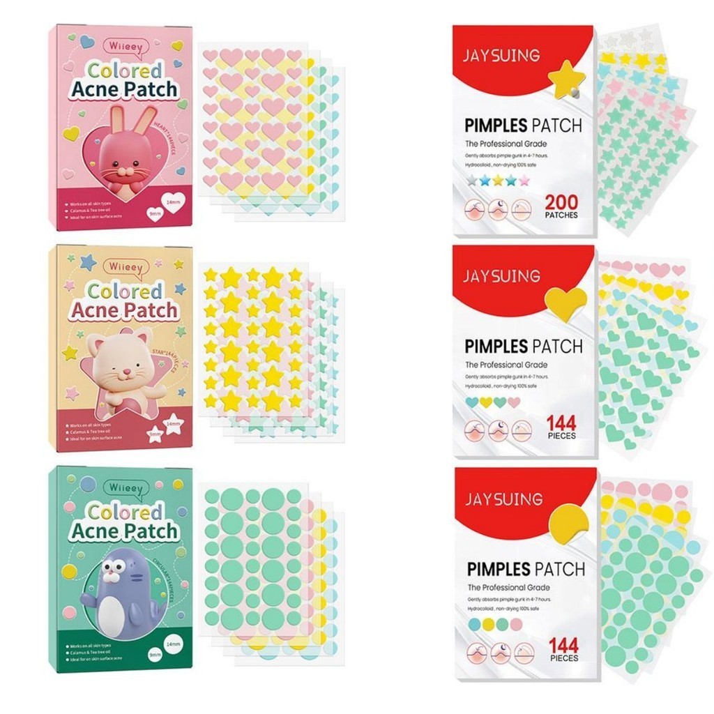 200pcs/144pcs Color Cute Acne Sticker Star Cloud Love Moon Patch Especial Em Forma De Borbulha Audiência Aplicável A Todos Os Tipos De Pele