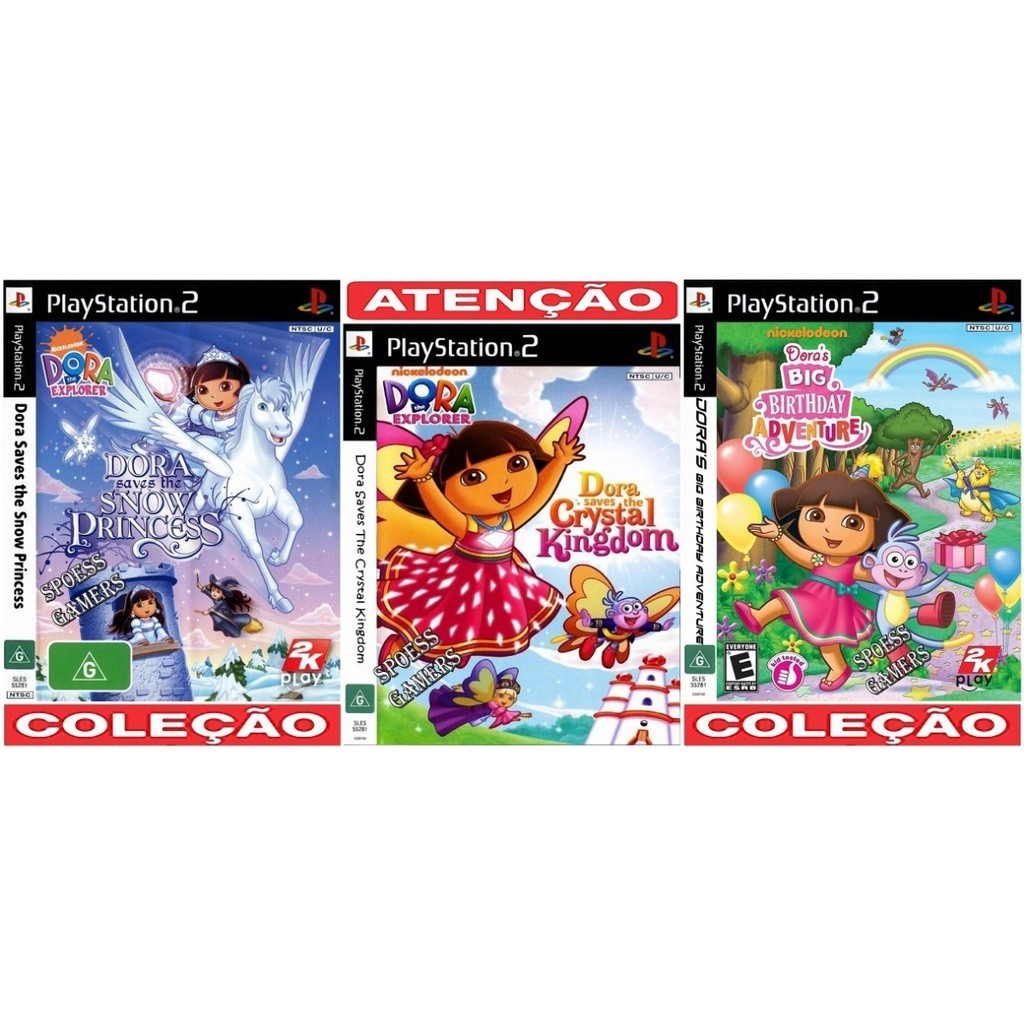 Ps 2 Dora Ps2 Princess Adventure Crystal Coleção (3 Dvds) Patch M