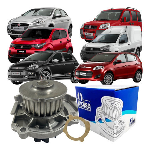 Bomba D'água Indisa Fiat Grand Siena Bravo 500 Doblo Fiorino Linea Mobi Novo Palio Novo Uno Punto