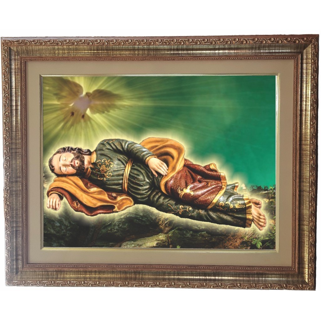 Quadro De São José Dormindo, Mod. 01, Tam. 53x43cm. Angelus