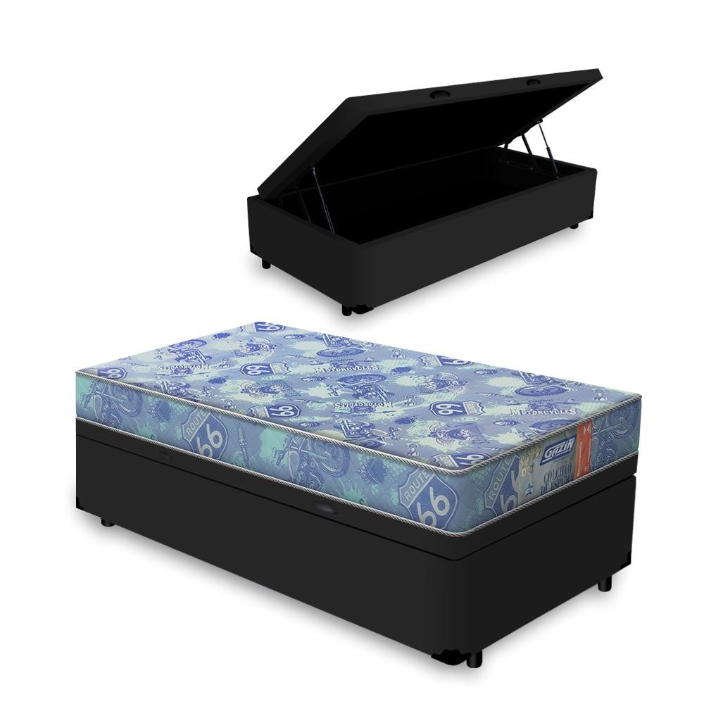 Cama Box Baú com Colchão de Espuma D20 Gazin Supreme Solteiro 78cm em Oferta na Shopee