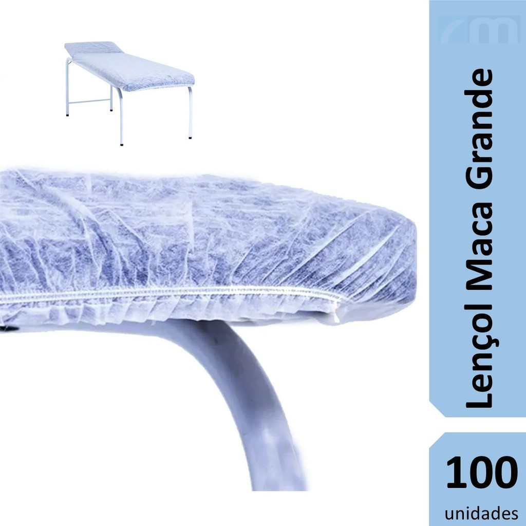 Kit 10 Pacotes Lençol Descartável TNT Branco Maca 2,20x0,90 Com Elástico Anvisa Soft Gramatura 20 em Oferta na Shopee