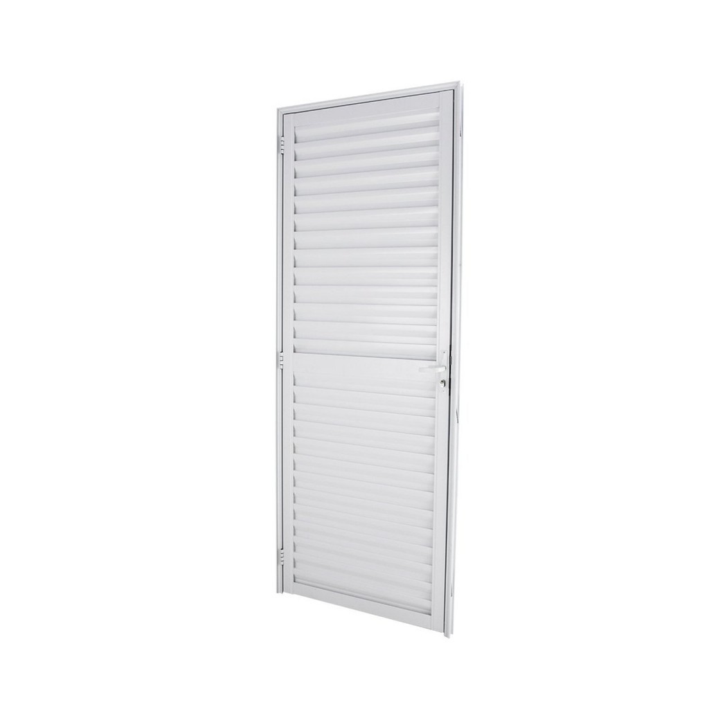 Porta Veneziana 210x80x3,7cm Abertura Direita CRV Esquadrias Branco em Oferta na Shopee