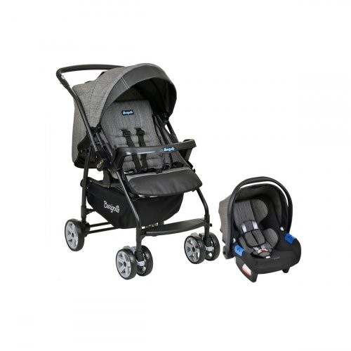Carrinho de Bebê Travel System Rio K Burigotto 6 Rodas 4 Posições Suporta Crianças de Até 15Kg - Mom & Baby