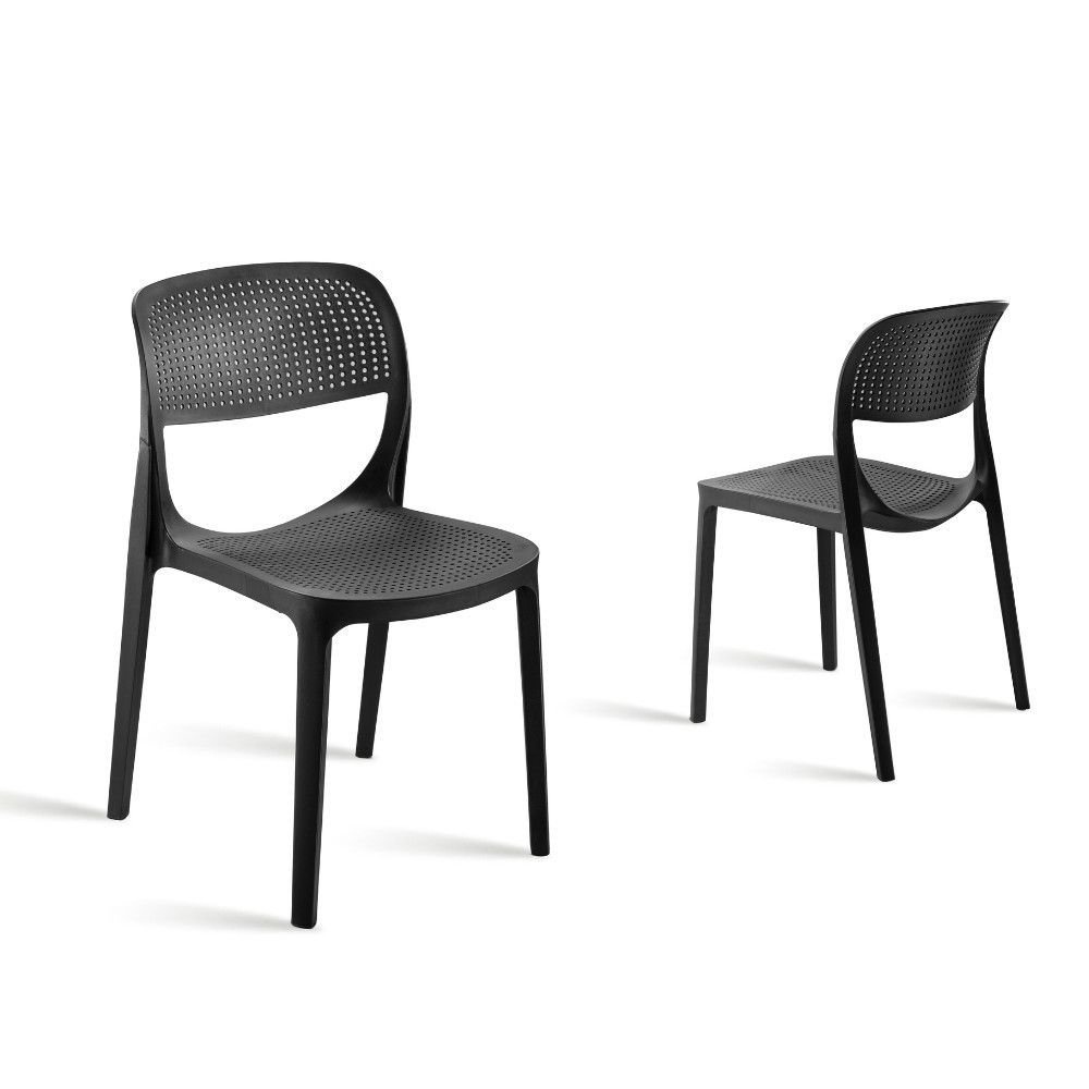 Conjunto com 2 Cadeiras Zoe Preta em Polipropileno Jantar Area Gourmet Restaurante Sala De Estar Moderna Mobília em Oferta na Shopee
