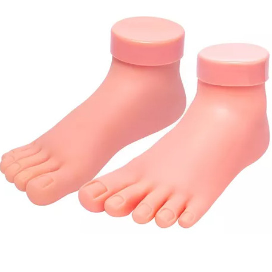 Pé Direito Ou Esquerdo Para Treino Manicure Silicone Unhas Gel Dedo