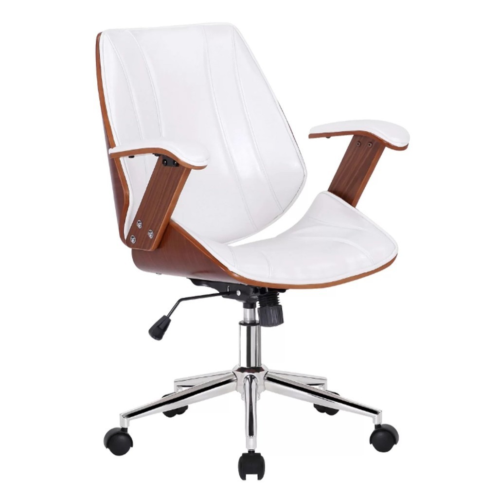 Cadeira Escritório Diretor Giratória Corino Kopenhagen Branco/Marrom