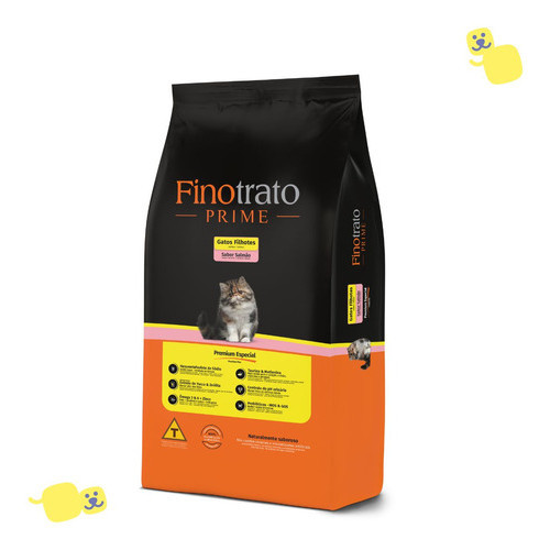Alimento Finotrato Prime 10,1 Kg Ração Gato Filhote Saudável Sabor Salmão Premium Especial Cat