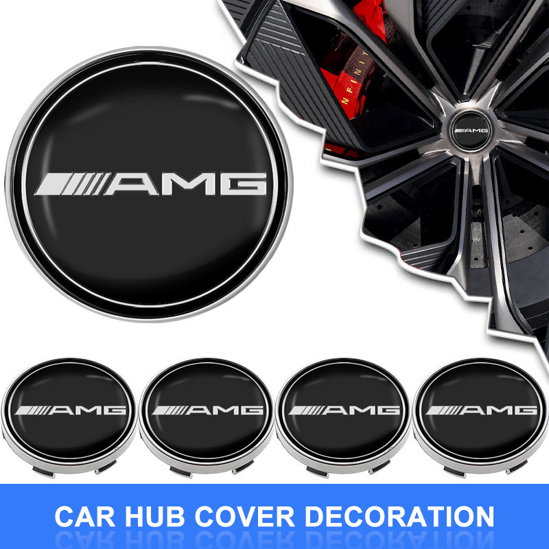 4 Pcs 56mm/60mm Tampa Do Aro Carro Decalque Da Cubo Roda Pneu Adesivo Emblema Para Mercedes benz AMG W204 W203 W212 W211