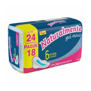 Absorvente Naturalmente Gel Mais com Abas Leve 24 Pague 18 em Oferta na Shopee