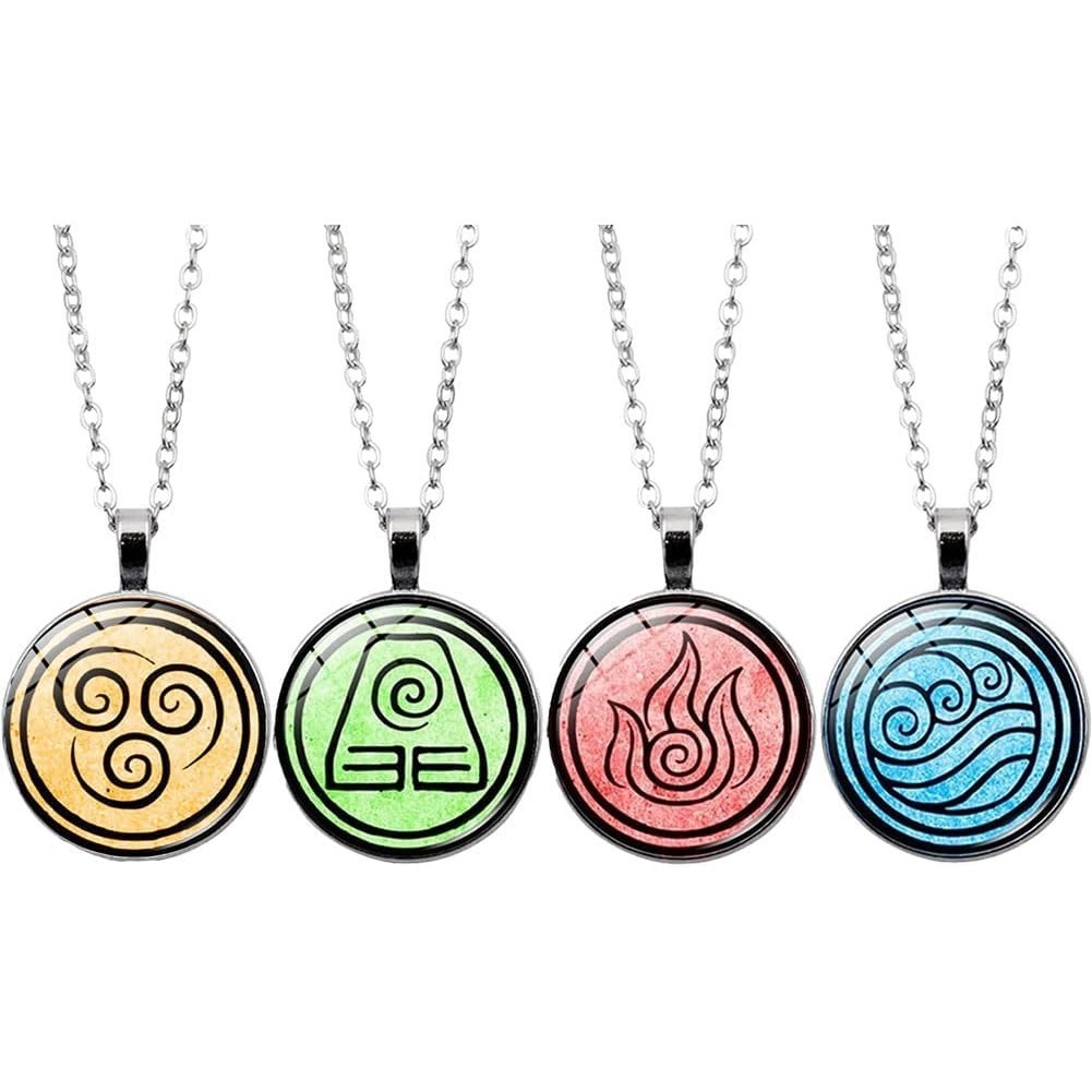 Presentes de Avatar, o Último Mestre do Ar - Conjunto Completo de Colares de Quatro Elementos - Joias de Mestre do Ar, M