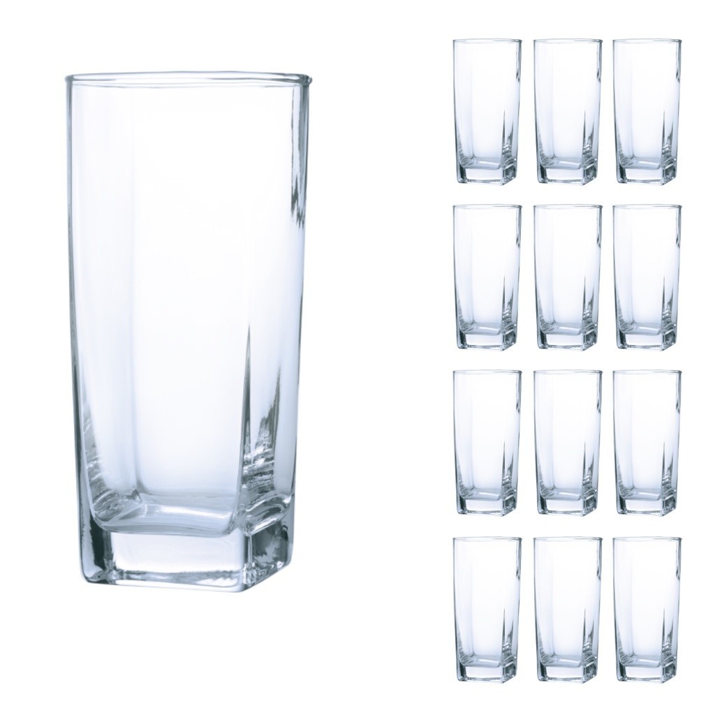 Kit com 12 Copos Luxo 320ml Texas Vidro Transparente Grosso em Oferta na Shopee