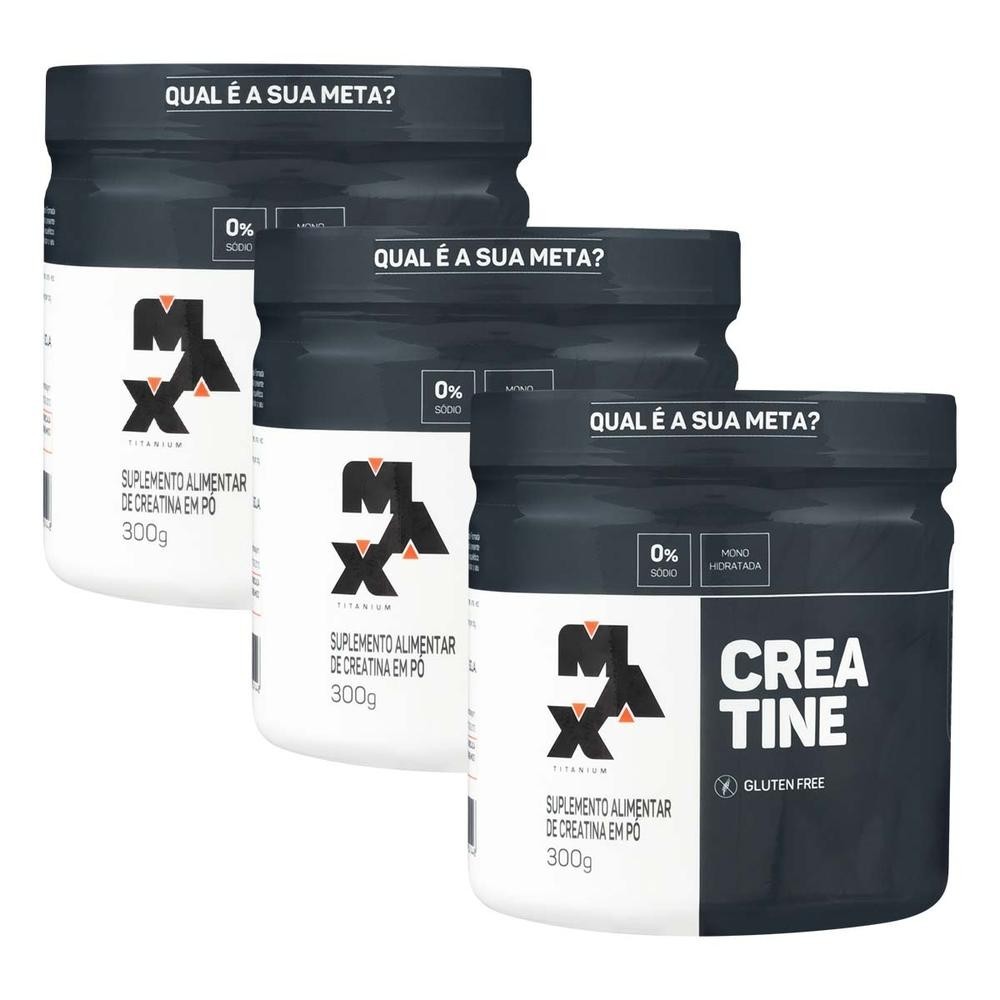 Kit 3 und Creatina Max Titanium em Pó 300g em Oferta na Shopee