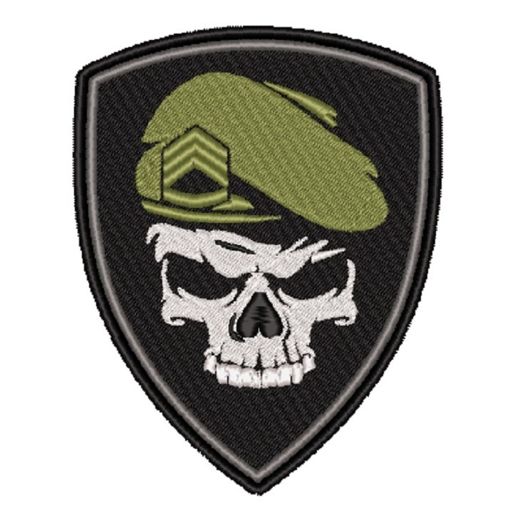 Bordado Breve Caveira Boina Airsoft