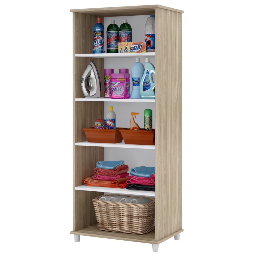 Detalhes do Armário Multiuso Slim 2 Portas 4 Prateleiras