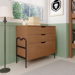 Cômoda Oasis 3 Gavetas Preto/Nature - Art Panta em Oferta na Shopee