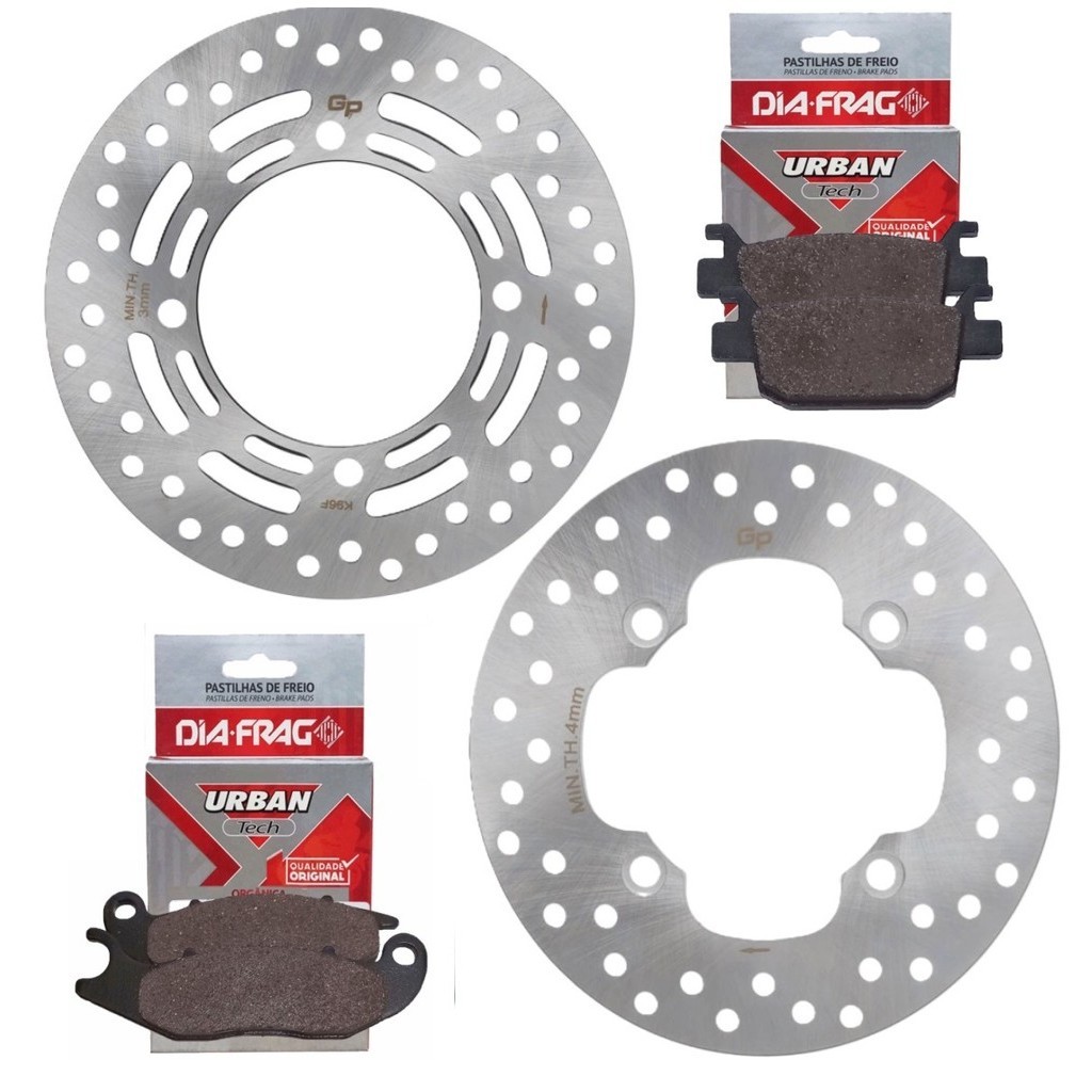 Kit Discos de Freio Pcx 150 Com Abs 2018-2023 + Pastilhas Diafrag