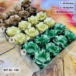 KIT 120 Forminhas Para Doces Finos HAVANA  + MARFIM + PISTACHE CL em Oferta na Shopee