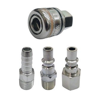 Jogo Conectores Engate Rápido 1/4 Npt Pneumáticos Compressor Uso Profissional Vedação Segura Alta Resistência