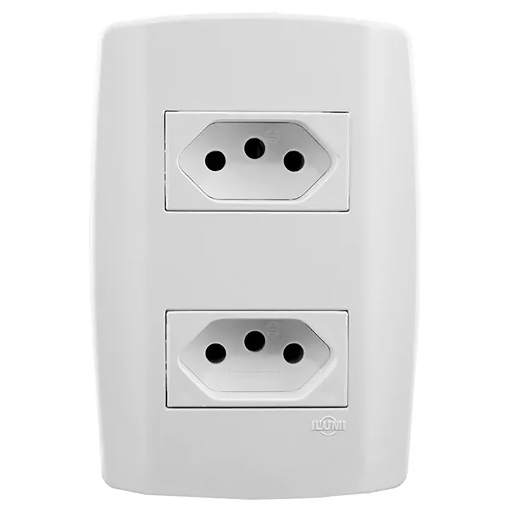 Conjunto Tomada Dupla 10A Slim Ilumi em Oferta na Shopee