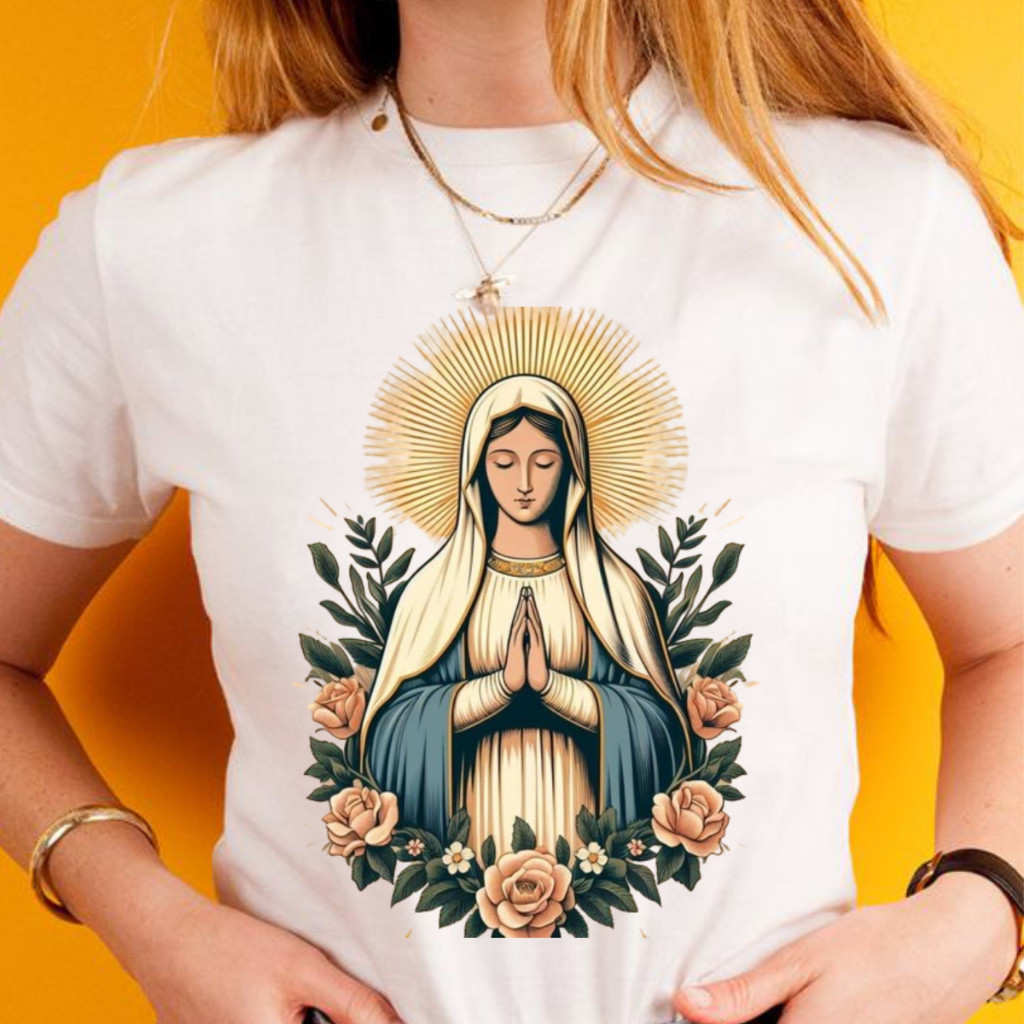 camisa Blusa tshirt feminina Nossa Senhora 3, Sagrada Familia,São Jose, Maria,Jesus camiseta tshi