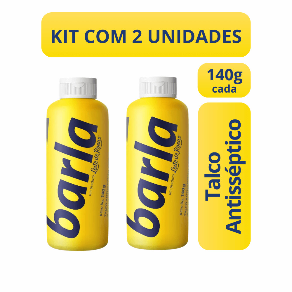 Kit c2 Talco Barla Antisséptico 140g Contra Coceiras e irritações