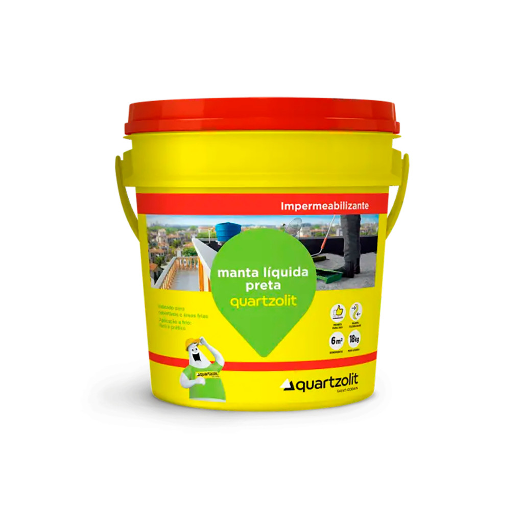 Manta Liquida Preta Balde 18kg Quartzolit em Oferta na Shopee